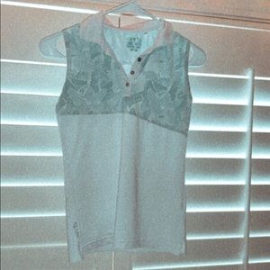 Blue and white girls collared shirt